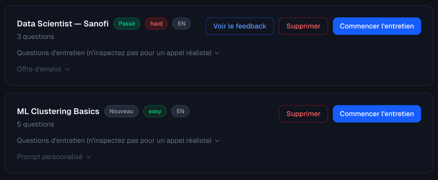 Interviews page